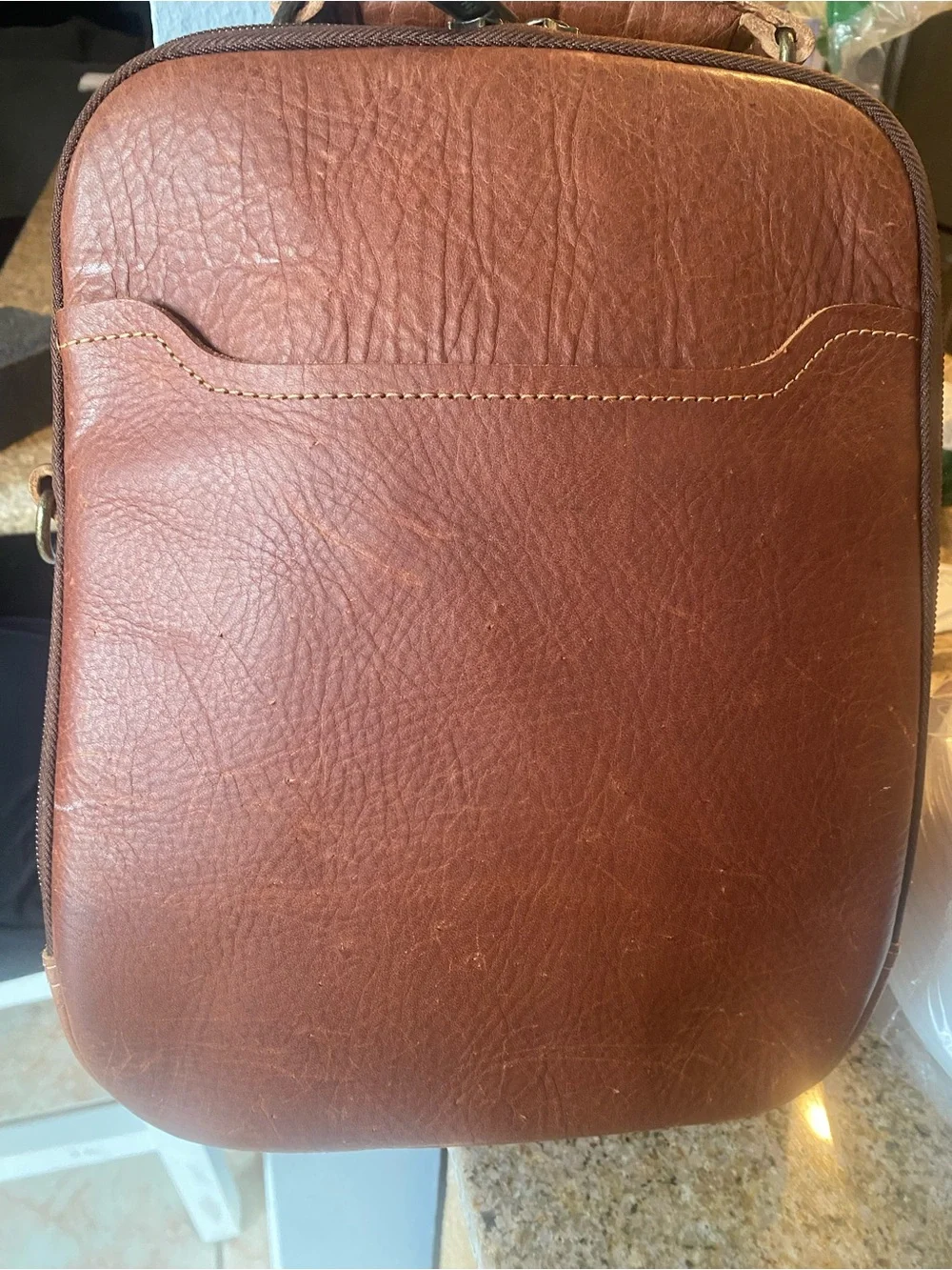 Genuine DULUTH Trading Company leather messenger Lifetime Leather Bag Vintage